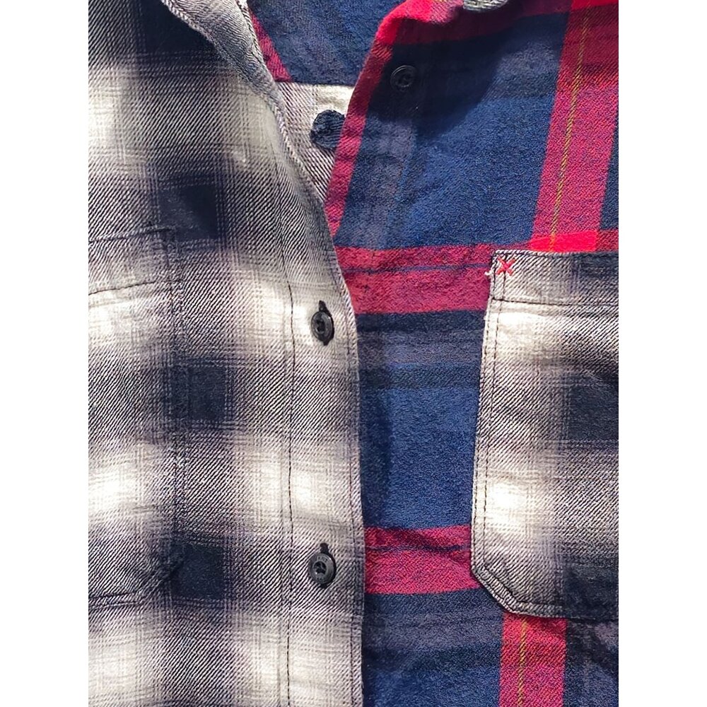 Vans Women's Mixed Plaid Button-Down Flannel Shirt L - Picture 4 of 13